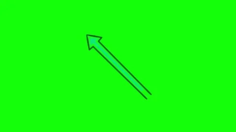 A green screen with an arrow pointing up and animated chromakey background Stock Footage 346199958