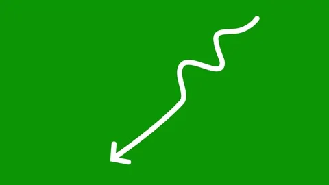 Green screen arrow pointing up line outline logo snake animated chromakey Stock Footage 314068141