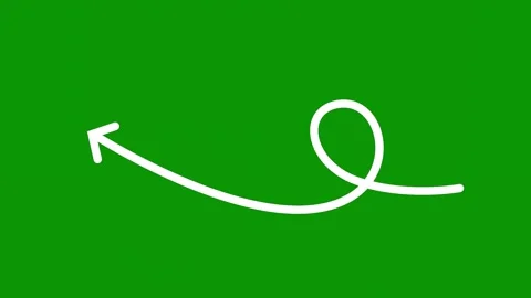 Green screen arrow pointing up in middle q logo letter animated chromakey Stock Footage 314068136