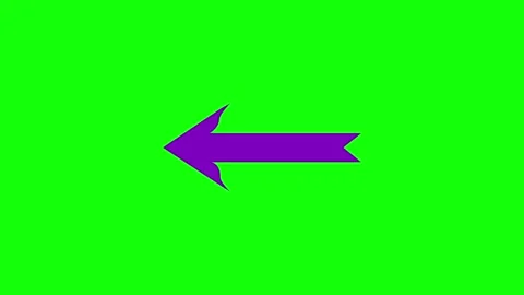 A green screen with an arrow pointing to the right and purple on it animated Stock-Footage 346200128