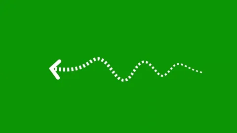 Green screen arrow wallpaper dotted line small object animated chromakey Stock Footage 314068175
