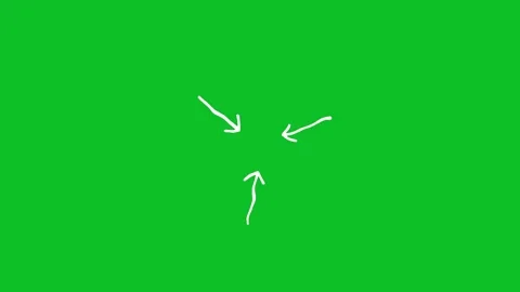 Green Screen Arrows Converge Centered Abstract Motion Graphic Background Stock Footage 340940920