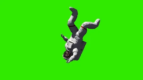 Green Screen Astronaut Lost in Space Alpha Matte 3D Rendering Animation 4K Stock Footage