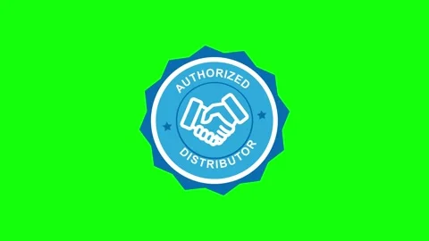 Green Screen Authorized Distributor Seal Badge Video stock 329436059