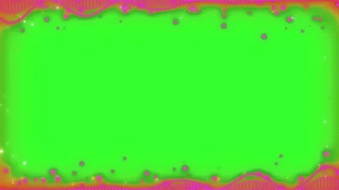 Green screen background with abstract liquid border. Chroma key frame with Video stock 340735102