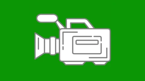 Green screen background ancomputer camera icon animated chromakey background Stock Footage 314066776