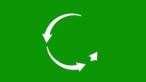 Green screen background arrow the middle recycling symbol circle animated Stock Footage 314067774