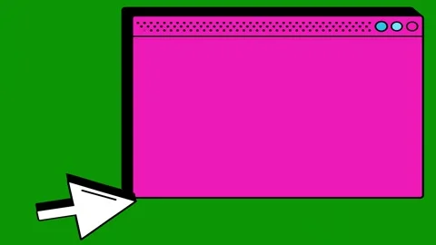 Green screen background an arrow pointing up pink square computer to theanimated Stock Footage 314066849