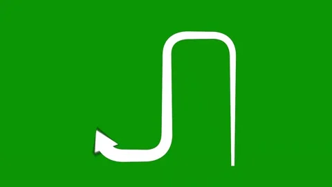 Green screen background arrow pointing up the letter j u triangle animated Stock Footage 314067766