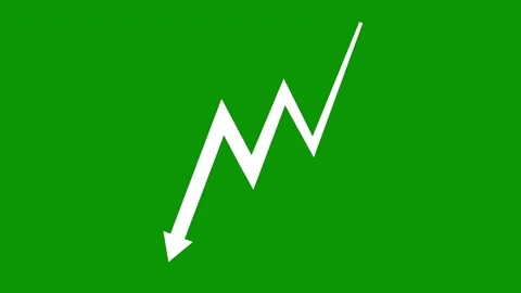 Green screen background arrow pointing up the middle animated chromakey Stock Footage 314067783