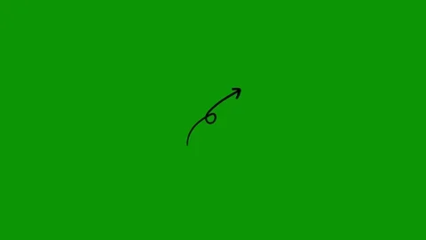 Green screen background black arrow outline an pointing to the left animated Stock Footage 314067072