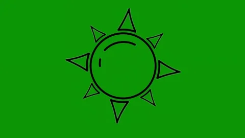 Green screen background black circle drawing sun outline animated chromakey 스톡 동영상 314066935
