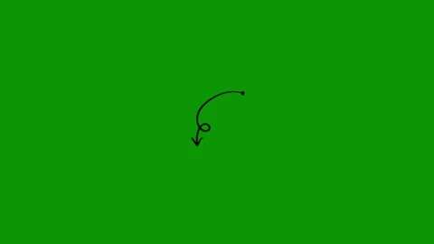 Green screen background black circle drawn an arrow pointing to the left 库存影片 314067053