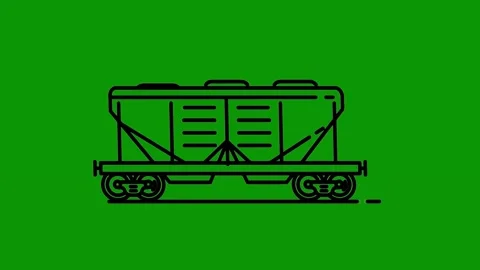 Green screen background black logo train car icon animated chromakey background Video stock 314067516