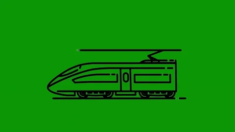 Green screen background black logo antrain icon animated chromakey Stock Footage 314067761