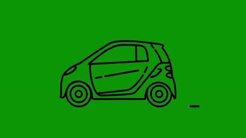 Green screen background black outline car small animated chromakey background Stock Footage 314067600