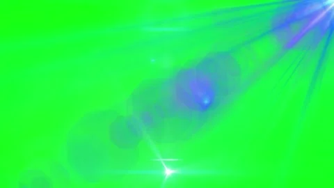 Green screen background with blue lens flares Video stock 337820674
