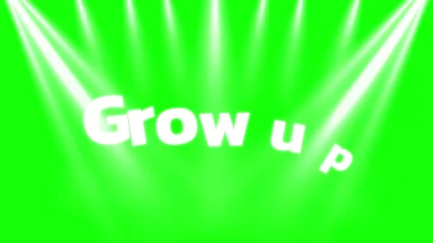 Green screen background with bright white light beams with text grow up appears Stock Footage 338386139