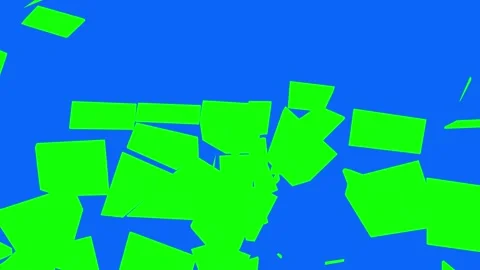 Green screen background is broken into many fragments on a blue screen Stock Footage 140938847
