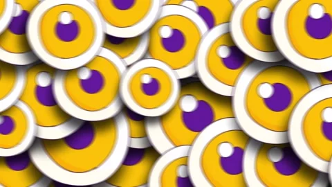 Green screen background bunch coins yellow purple circles anlot eyes eyeballs Stock Footage 314067886