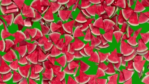 Green screen background bunch red roses watermelons flowers animated chromakey Stock Footage 314066817