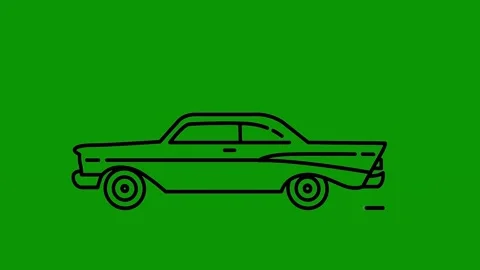Green screen background car black drawing animated chromakey background motion Stock Footage 314067471