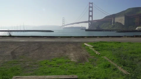 Green Screen Background - Cargo Ship Traveling Under Golden Gate Video stock 169763475