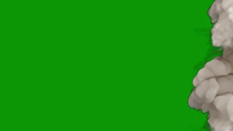 Green screen background cartoon character smoke coming out from cloud animated Video stock 314067604