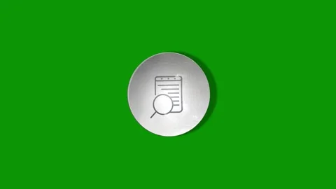 Green screen background circle button metal close up object animated chromakey Stock Footage 314067568