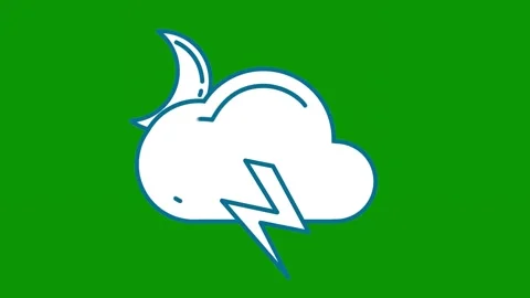 Green screen background cloud lightning animated chromakey background style Stock Footage 314067387