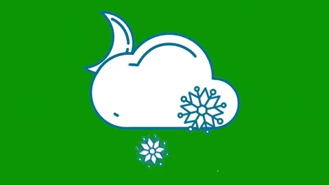 Green screen background cloud snow ansnowman stars animated chromakey background Stockbeeldmateriaal 314067372
