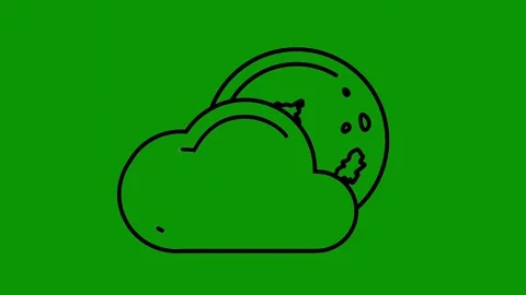 Green screen background drawing cloud how to draw black outline stars animated Video stock 314066918