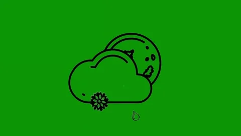 Green screen background drawing cloud flower black heart stars animated Stock Footage 314066923