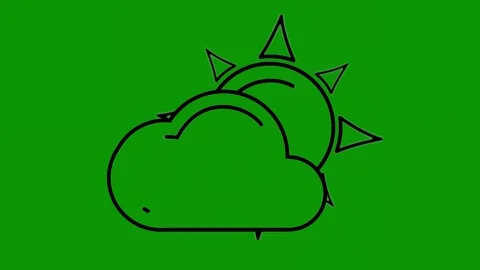 Green screen background drawing cloud black lightning coming out animated Video stock 314066937