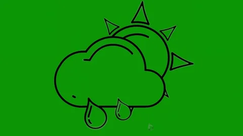 Green screen background drawing cloud black lightning coming out an elephant Stock Footage 314066939