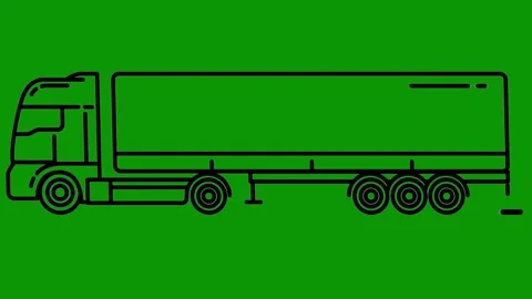 Green screen background drawing fork truck black icon animated chromakey Stock Footage 314067758