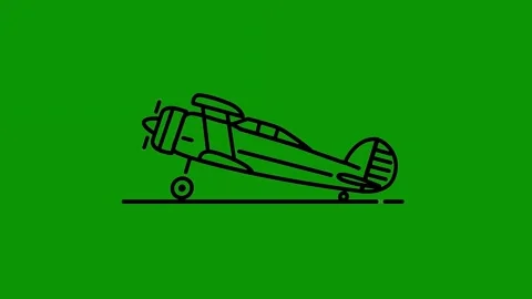 Green screen background drawing plane black animated chromakey background Stock Footage 314066980