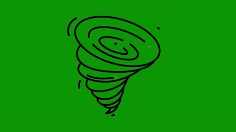 Green screen background drawing tornado animated chromakey background cartoonish Stock Footage 314066951