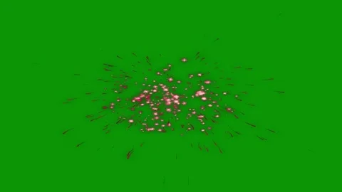 Green screen background fireworks firework bunch pink flowers lots small objects Stock Footage 314067520