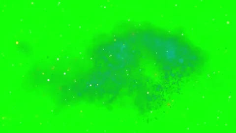 Green screen background with floating particles and soft glowing nebula light Stock Footage 344368193