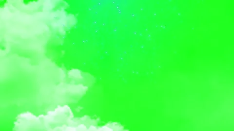 Green screen background with fluffy white clouds Stock-Footage 338215812