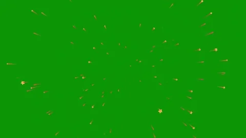 Green screen background gold stars sparks lot bunch fireworks ananimated Video stock 314067137