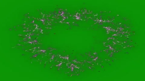 Green screen background heart made out fireworks pink paint circle small objects Video stock 314067848