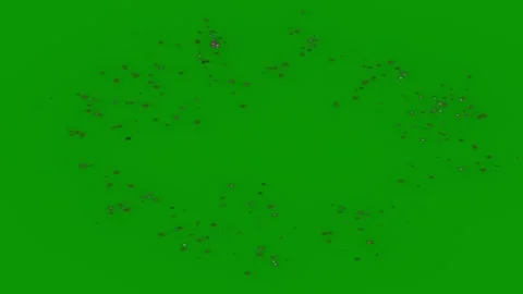 Green screen background heart made out flowers small hearts circle red dots Stock Footage 314067867