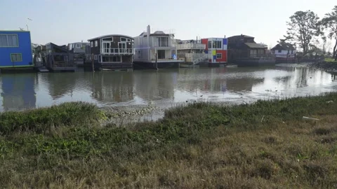 Green Screen Background - Homes on the Water in Sausalito  Video stock 169763487