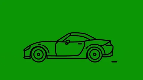 Green screen background horse drawn drawing car black animated chromakey Stock Footage 314067298