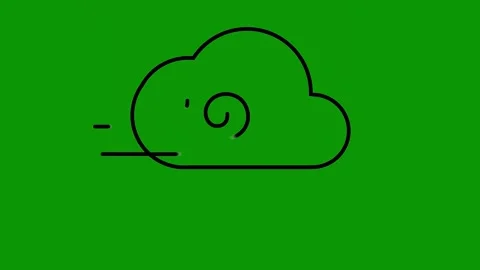Green screen background how to draw cloud drawing black outline animated Stock Footage 314066915