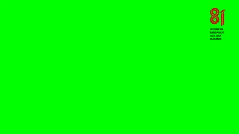 Green Screen Background with Indonesia 81st Independence Day Logos on Both Sides Stock Footage 339121931