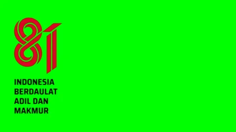 Green Screen Background with Indonesia 81st Independence Day Logos on Both Sides Stock Footage 339121934