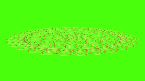 Green screen background with an intricate circular mandala pattern in light.. Video stock 303577946